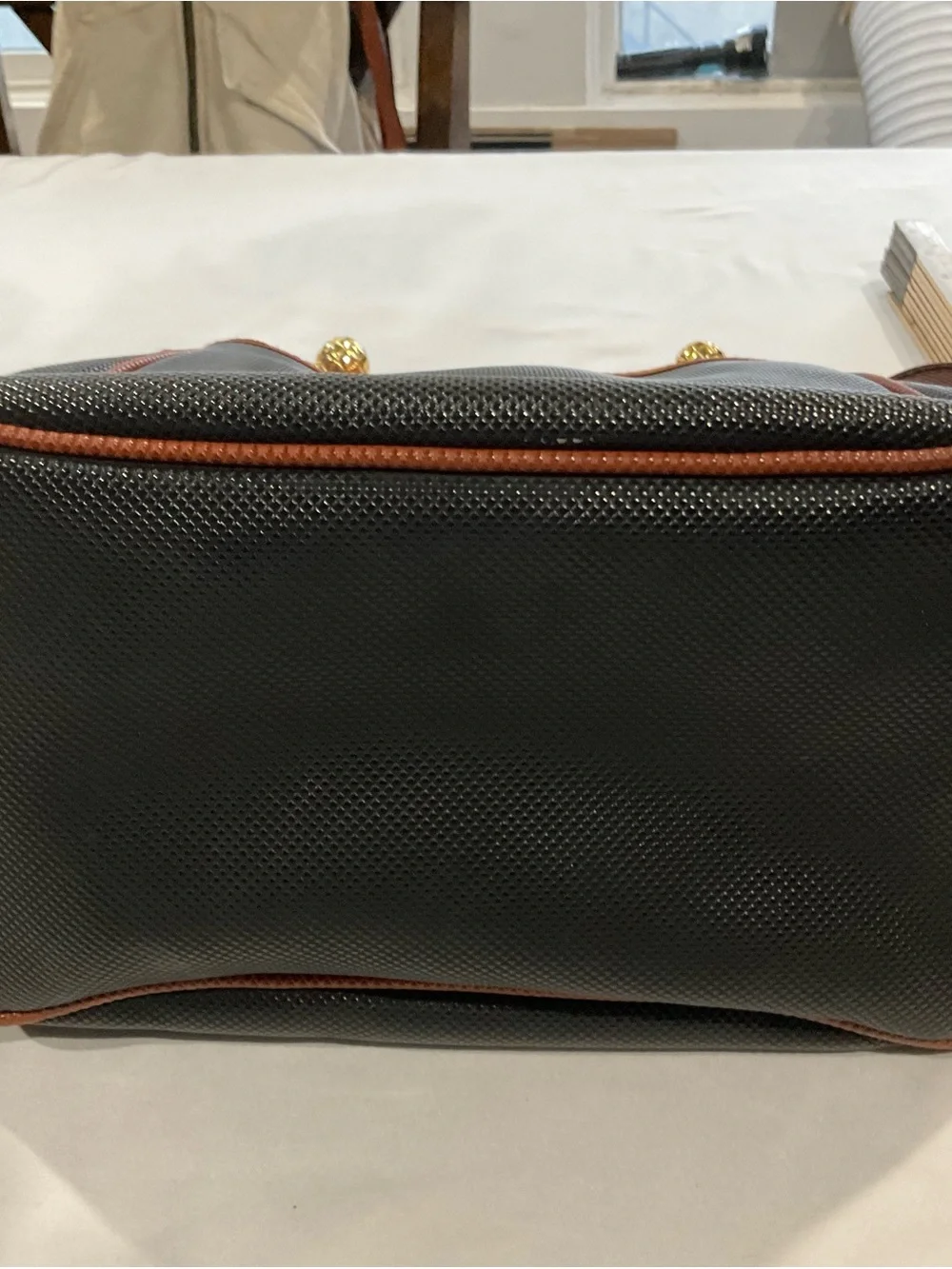 Bottega Veneta Vintage Black and Brown Bucket Bag with Gold Hardware